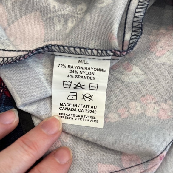 NEW Margaret M | Deandra‎ A Line Skirt | Blue Pink Tropical Floral | Size Small - Picture 6 of 7